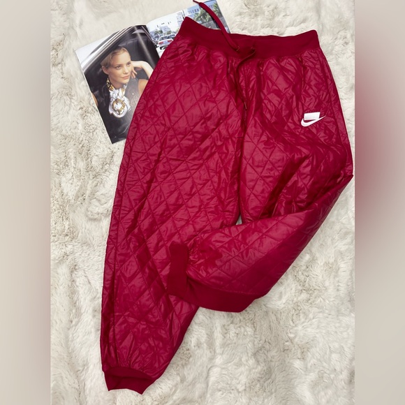 Nike Women's Sportswear NSP Loose Fit Quilted Pants Cj6256 620 - Picture 3 of 11